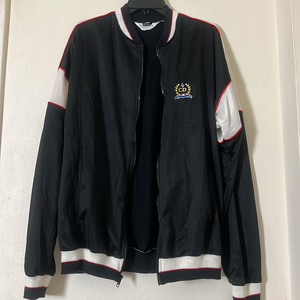 Christian Dior Vintage Men's Monsieur Track Jacket Black Extra Large Long XLL